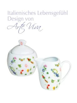 2tlg. Milch- / Zuckerset 'Millefiori'