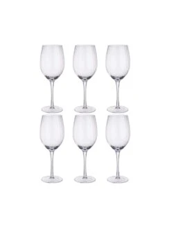 MODERN TIMES 6x Rotweingläser Mit Rillen 550ml