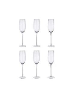 MODERN TIMES 6x Sektgläser Mit Rillen 230ml