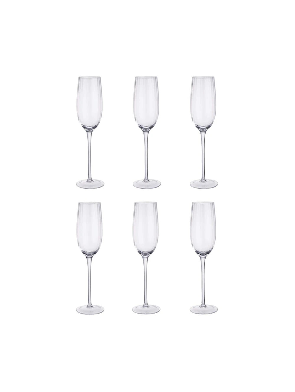 MODERN TIMES 6x Sektgläser Mit Rillen 230ml 1 MODERN TIMES 6x Sektgläser Mit Rillen 230ml