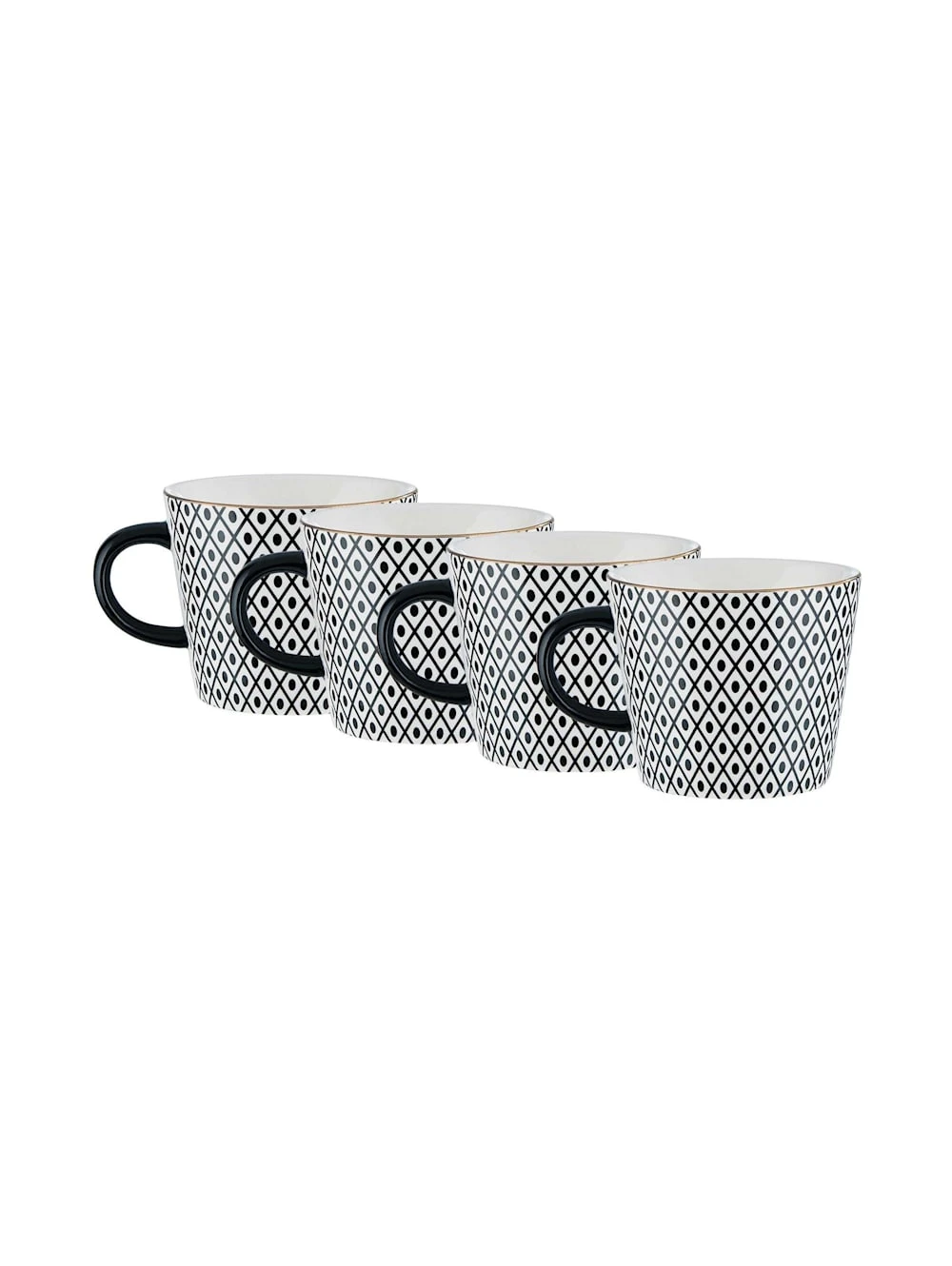 ORNAMENTS 4x Tasse Mit Goldrand 350ml 1 ORNAMENTS 4x Tasse Mit Goldrand 350ml