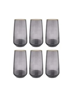 TOUCH OF GOLD 6x Longdrinkglas Mit Goldrand 480ml