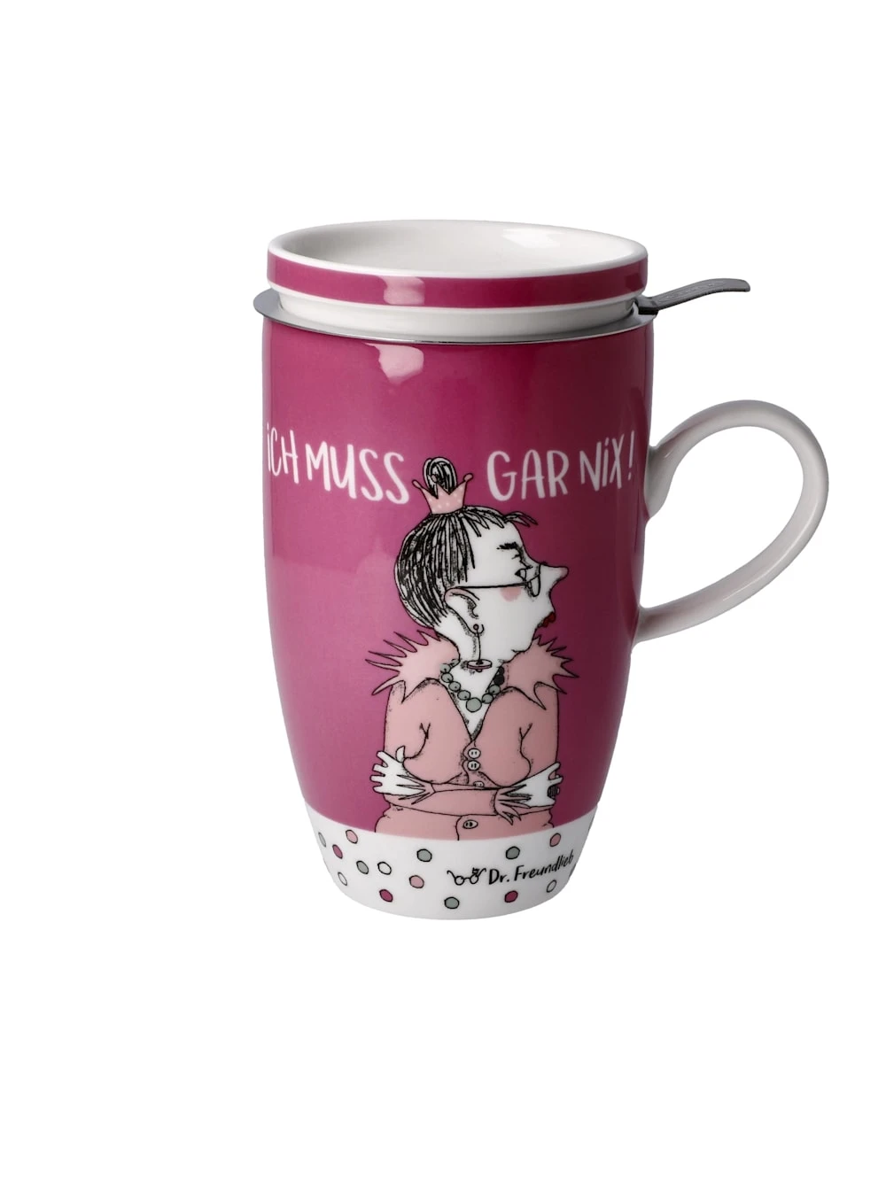 Teetasse Mit Deckel Und Sieb Barbara Freundlieb - Ich Muss Gar Nix 2 Teetasse Mit Deckel Und Sieb Barbara Freundlieb - Ich Muss Gar Nix – Bild 2