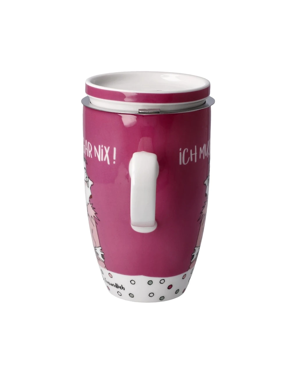 Teetasse Mit Deckel Und Sieb Barbara Freundlieb - Ich Muss Gar Nix 3 Teetasse Mit Deckel Und Sieb Barbara Freundlieb - Ich Muss Gar Nix – Bild 3