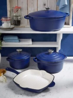 Gusseisen-Kochtopf 'Blue Magic', Ø 20 Cm, Fassungsvermögen 2,2 Liter