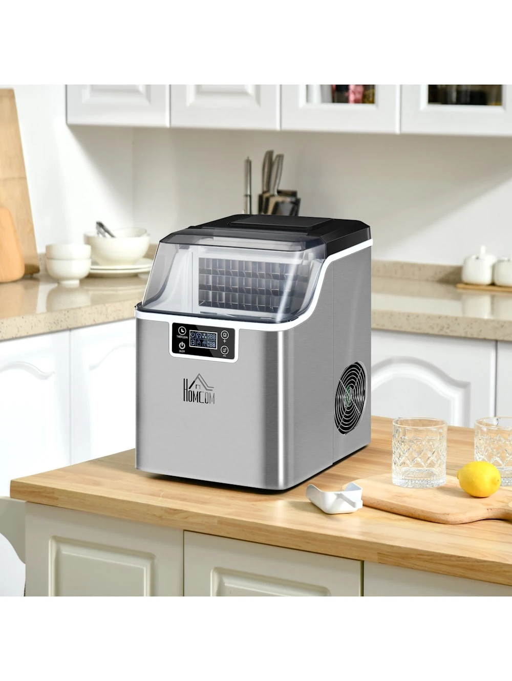 HOMCOM Eiswürfelmaschine Mit LCD-Bedienfeld 4 HOMCOM Eiswürfelmaschine Mit LCD-Bedienfeld – Bild 4