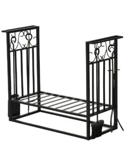 HOMCOM Kaminholzständer Mit Kaminbesteck