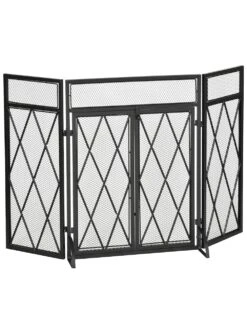 HOMCOM Kaminschirm Mit Faltbaren Design