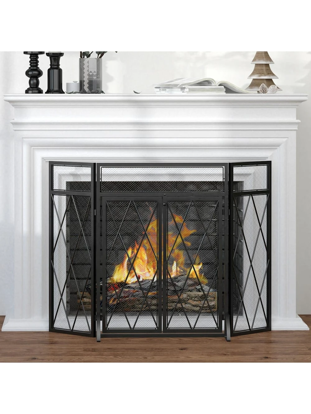 HOMCOM Kaminschirm Mit Faltbaren Design 5 HOMCOM Kaminschirm Mit Faltbaren Design – Bild 5