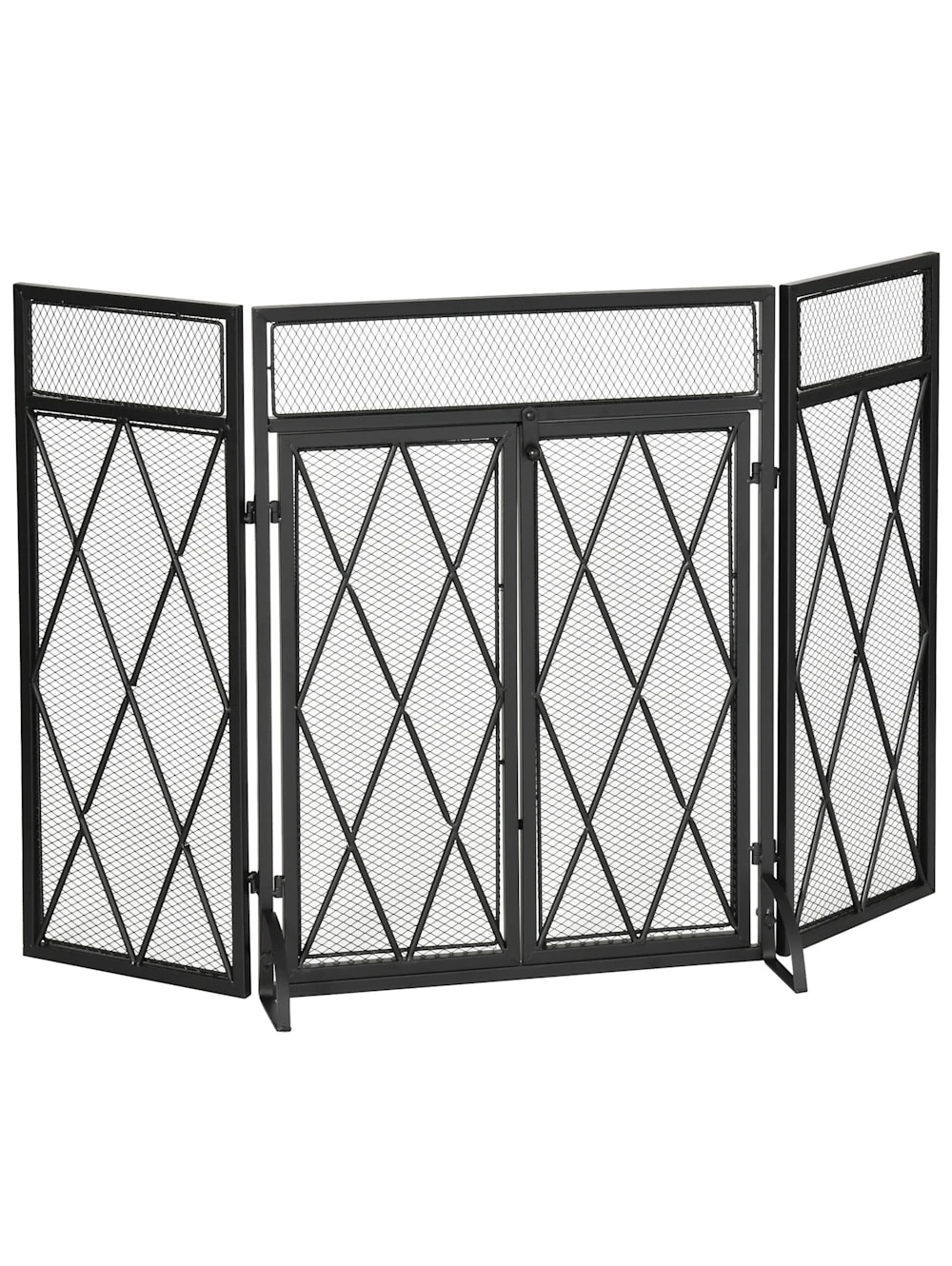 HOMCOM Kaminschirm Mit Faltbaren Design 1 HOMCOM Kaminschirm Mit Faltbaren Design