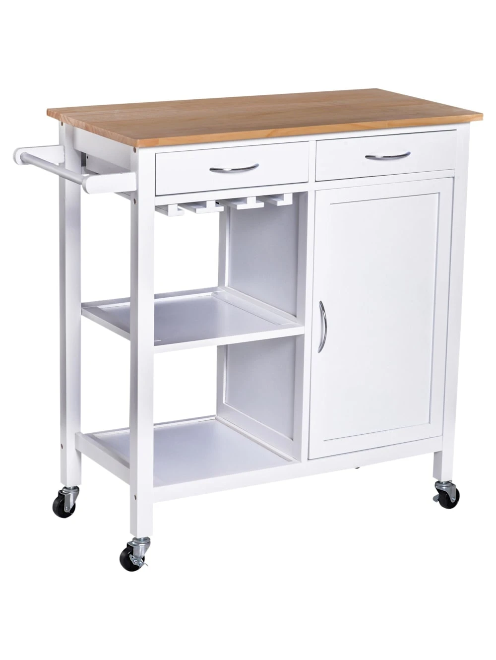 HOMCOM Küchenrollwagen Mit Vielen Staumöglichkeiten 2 HOMCOM Küchenrollwagen Mit Vielen Staumöglichkeiten – Bild 2