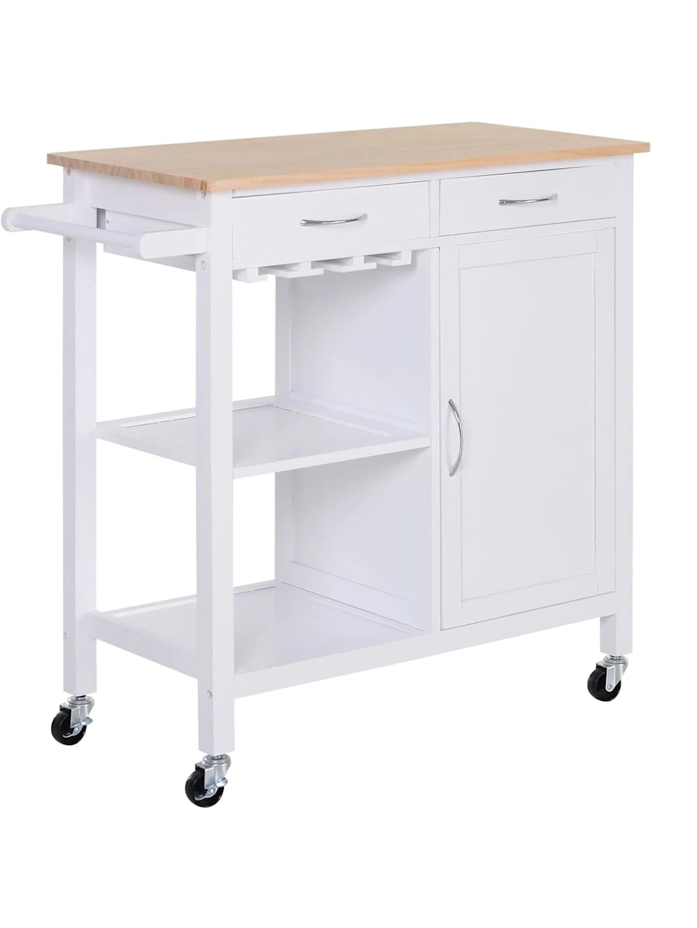 HOMCOM Küchenrollwagen Mit Vielen Staumöglichkeiten 3 HOMCOM Küchenrollwagen Mit Vielen Staumöglichkeiten – Bild 3