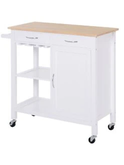 HOMCOM Küchenrollwagen Mit Vielen Staumöglichkeiten