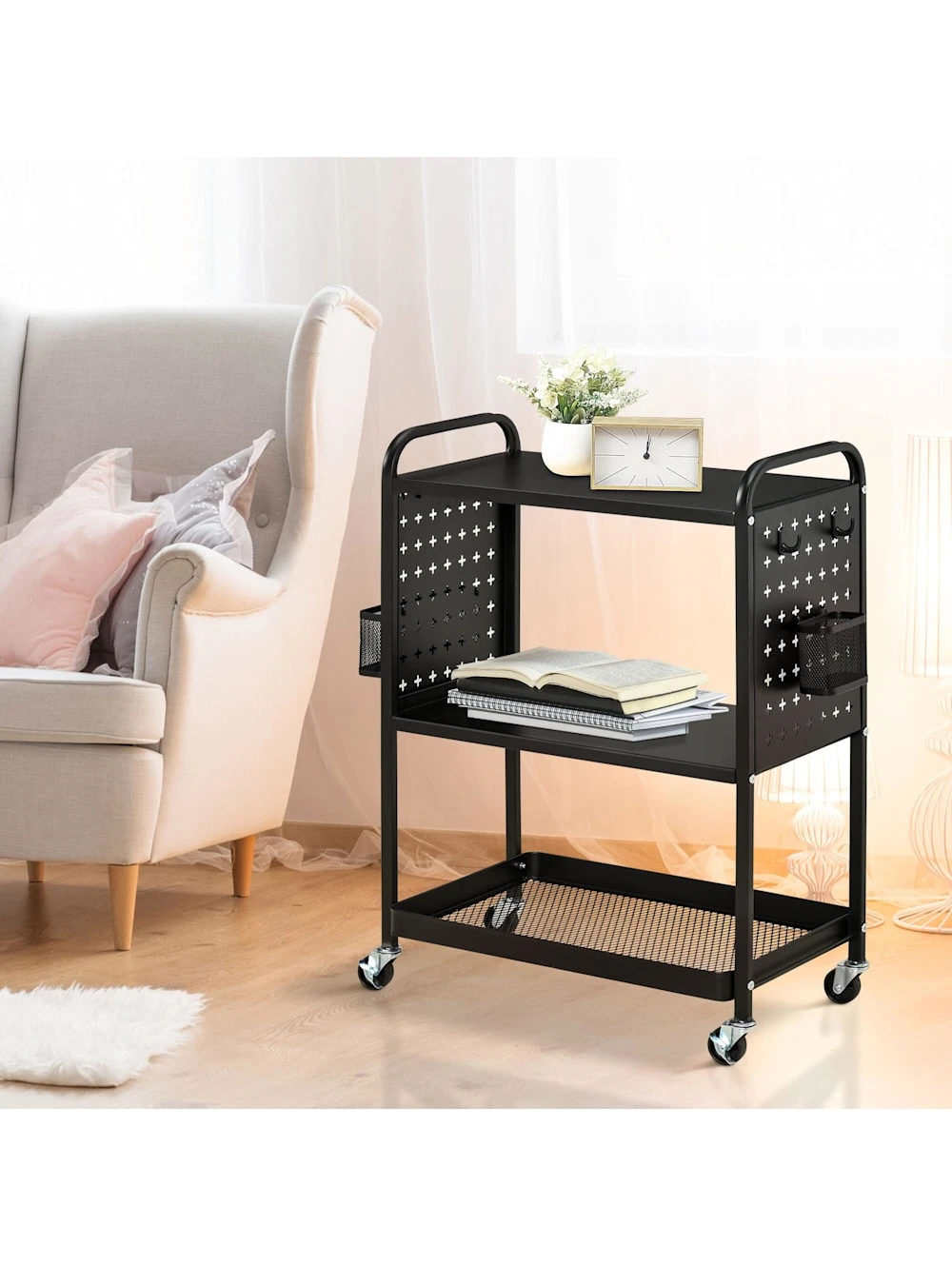 HOMCOM Küchenwagen Mit 4 Universalräder 4 HOMCOM Küchenwagen Mit 4 Universalräder – Bild 4