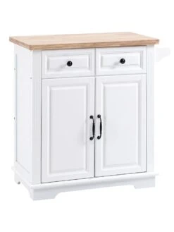 HOMCOM Küchenwagen Mit Höhenverstellbaren Einlegeböden