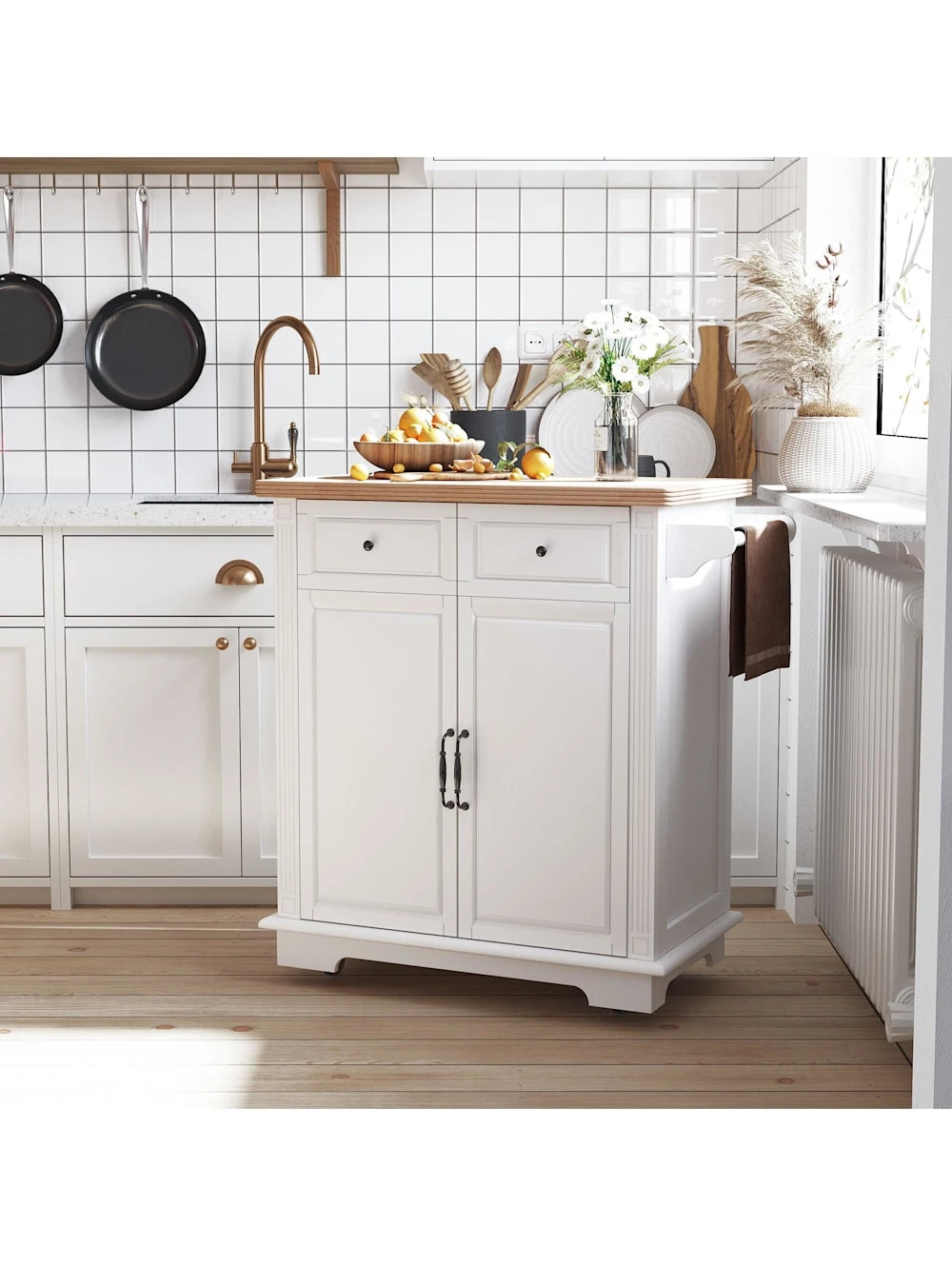 HOMCOM Küchenwagen Mit Höhenverstellbaren Einlegeböden 4 HOMCOM Küchenwagen Mit Höhenverstellbaren Einlegeböden – Bild 4