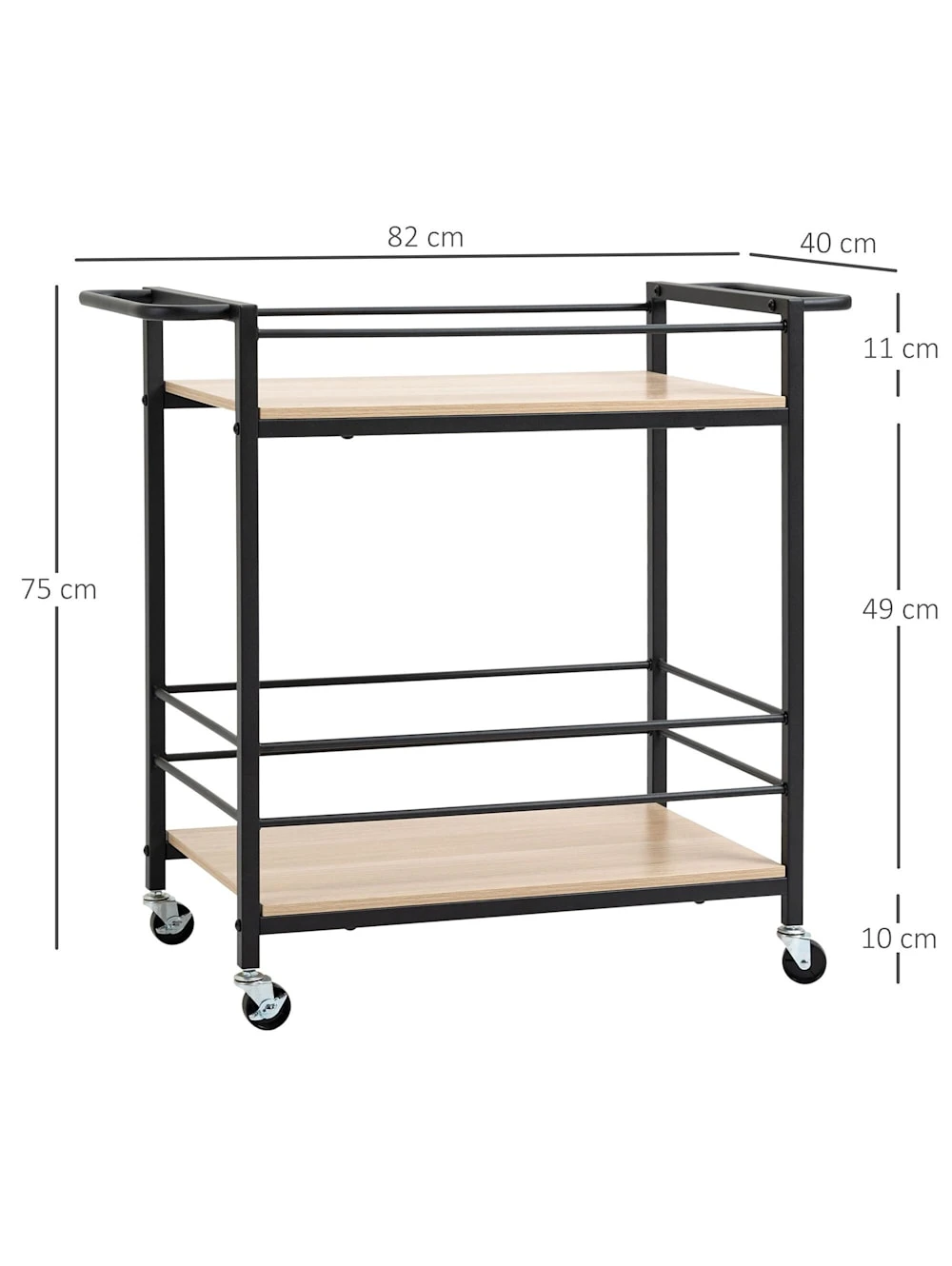 HOMCOM Küchenwagen Mit Rollen 5 HOMCOM Küchenwagen Mit Rollen – Bild 5