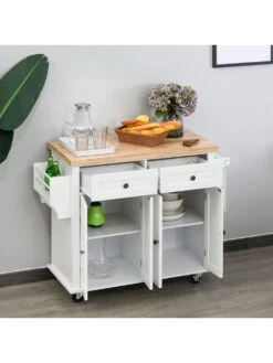 HOMCOM Küchenwagen Mit Verstellbaren Einlegeböden, Aus Massivem MDF-Holz Und Spanplatten 8 HOMCOM Küchenwagen Mit Verstellbaren Einlegeböden, Aus Massivem MDF-Holz Und Spanplatten -Wenko shop homcom kuechenwagen verstellbaren einlegeboeden massivem mdf holz spanplatten 0001632328 1010896442 3