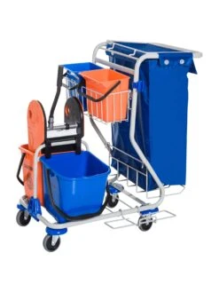 HOMCOM Putzwagen Mit 4 Fahreimern