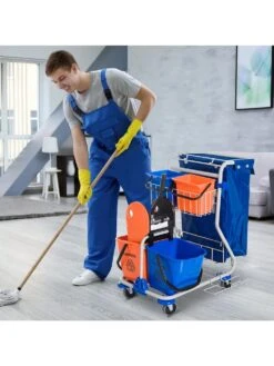 HOMCOM Putzwagen Mit 4 Fahreimern 8 HOMCOM Putzwagen Mit 4 Fahreimern -Wenko shop homcom putzwagen 4 fahreimern 0001770412 1011394552 3