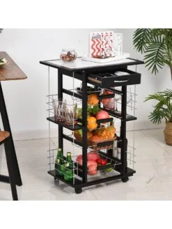 HOMCOM Servierwagen Mit Ausziehbaren Körben 8 HOMCOM Servierwagen Mit Ausziehbaren Körben -Wenko shop homcom servierwagen ausziehbaren koerben 0001630953 1010893906 3