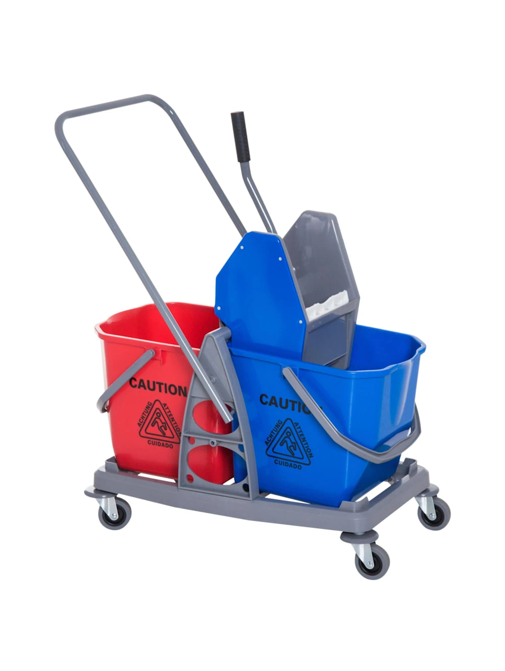 HOMCOM Wischwagen Mit 2 Eimern 2 HOMCOM Wischwagen Mit 2 Eimern – Bild 2