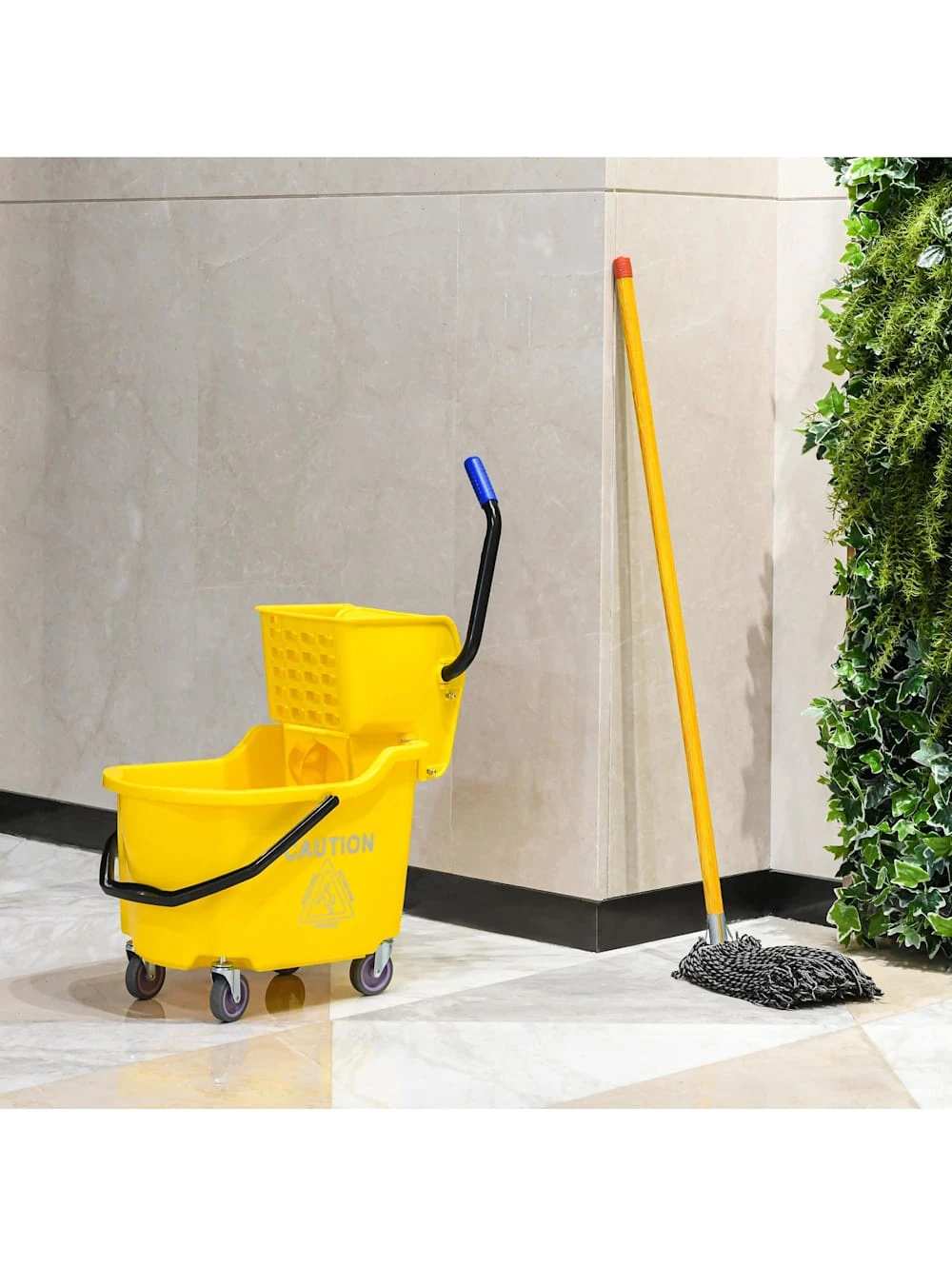 HOMCOM Wischwagen Mit Seitenpresse 3 HOMCOM Wischwagen Mit Seitenpresse – Bild 3