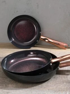 3tlg. Hochrand-Pfannenset 'Ceraflon Diamant Excellent' - Edition Roségold, Ø 20, 24 & 28 Cm