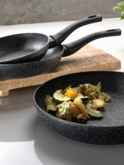 3tlg. Pfannenset 'Ceraflon Granit Royal', Ø 20 Cm, 24 Cm & 28 Cm