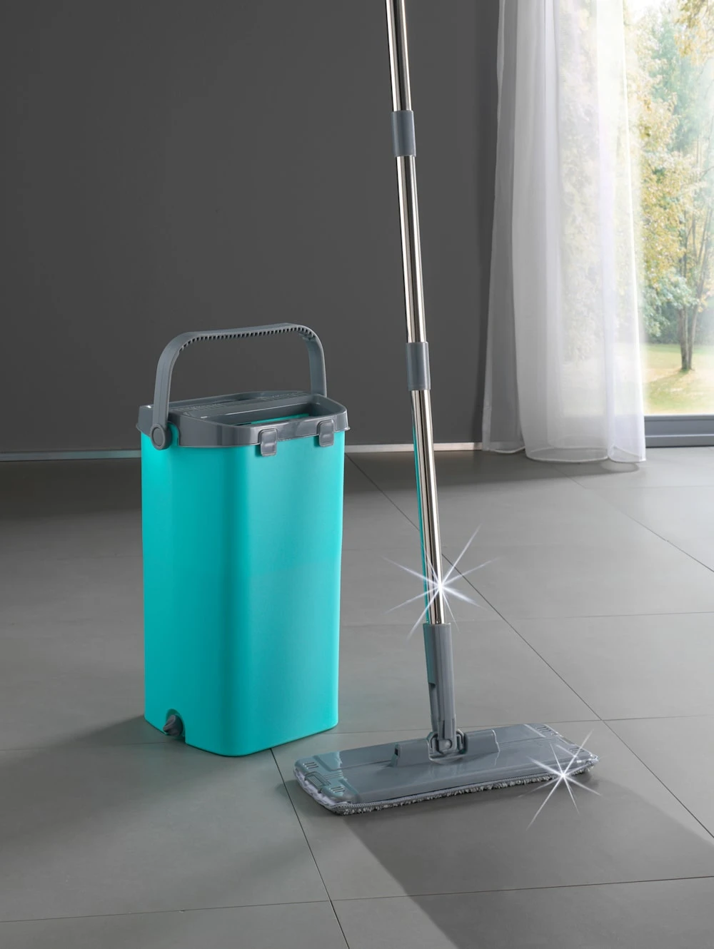 Clever Clean Wasch & Dry Wischsystem Mit Zweikammer-Aufsatz 2 Clever Clean Wasch & Dry Wischsystem Mit Zweikammer-Aufsatz – Bild 2