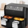 Doppelkammer-Heißluftfritteuse, 2 X 3,8 Liter Fassungsvermögen