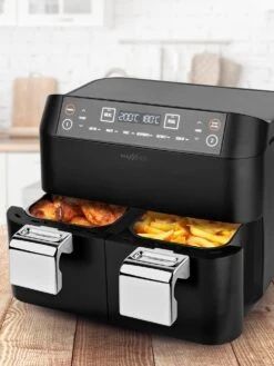 Doppelkammer-Heißluftfritteuse, 2 X 3,8 Liter Fassungsvermögen