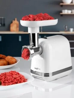 Power-Fleischwolf, 2 Lochscheiben & 3 Spezial-Aufsätze, 1300 Watt
