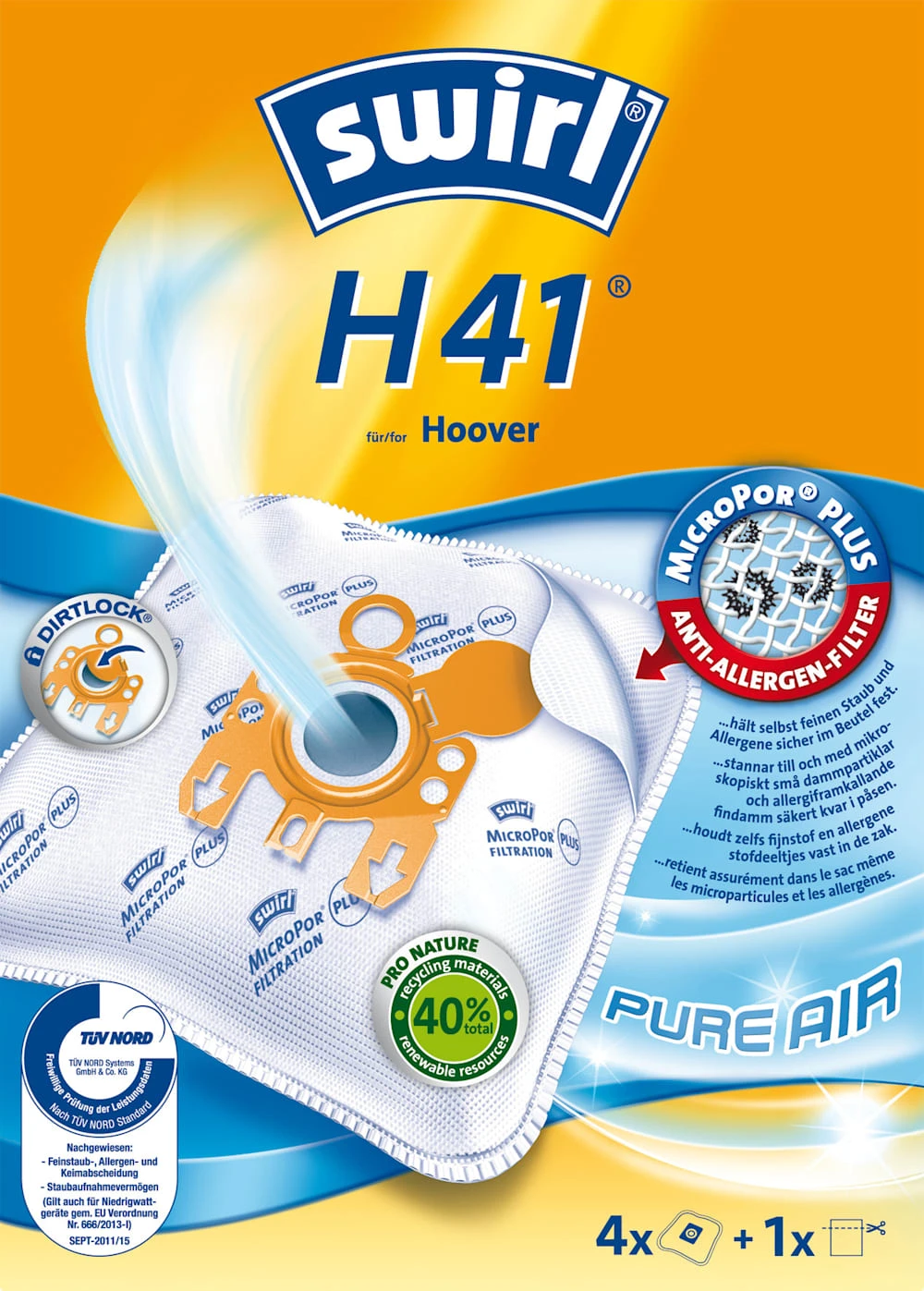 Melitta Swirl® Staubsaugerbeutel H 41 1 Melitta Swirl® Staubsaugerbeutel H 41