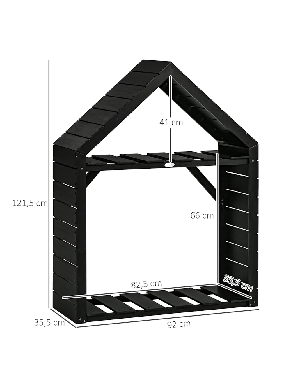 OUTSUNNY Kaminholzregal Mit 2 Ebenen 5 OUTSUNNY Kaminholzregal Mit 2 Ebenen – Bild 5