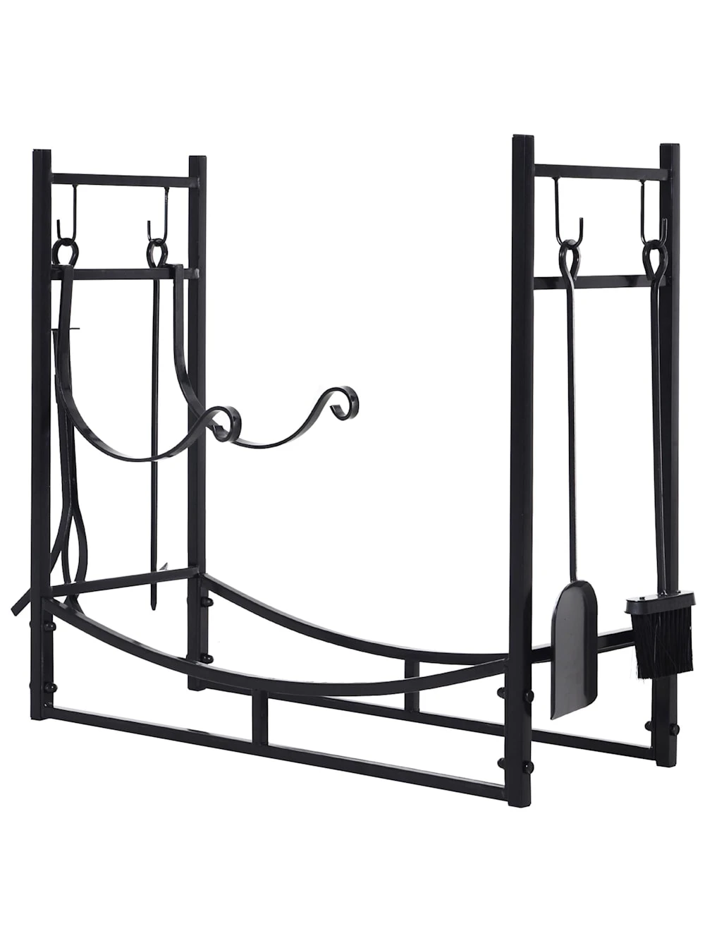 OUTSUNNY Kaminholzregal Mit Leicht Geschwungener Halterungen 1 OUTSUNNY Kaminholzregal Mit Leicht Geschwungener Halterungen