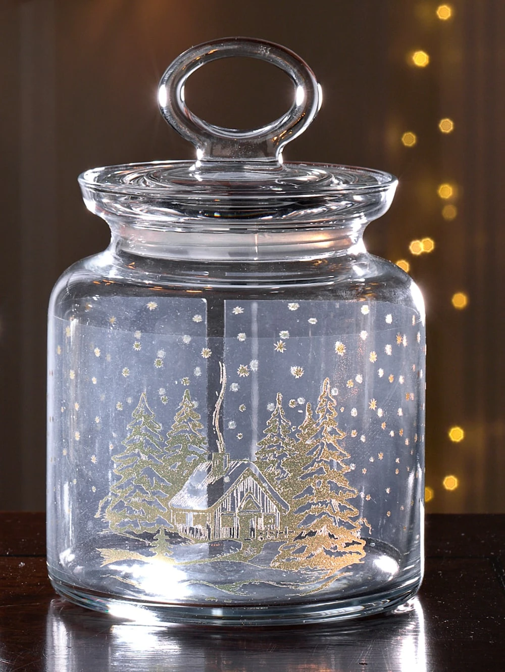 Glasdose 'Chalet Winter', 1 Liter 1 Glasdose 'Chalet Winter', 1 Liter