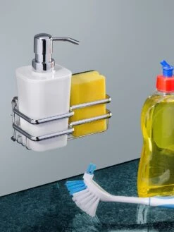 Wenko Spül-Set 'Turbo Loc' Inkl. Spülmittelspender & Schwamm -Wenko shop wenko spuel set turbo loc inkl spuelmittelspender schwamm 0001717612 3